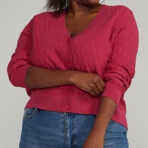 Fashion to Figure Cropped Button-Up Cardigan